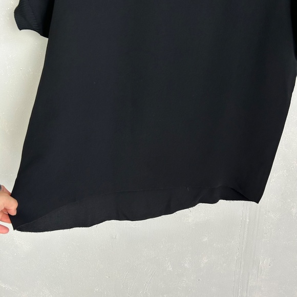 Vince women size M high neck dolman sleeve blouse black oversized hi low hem - Picture 3 of 9